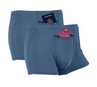 LUWOO Intimo da uomo con tasca frontale nascosta segreta, boxer da viaggio, Blu, S