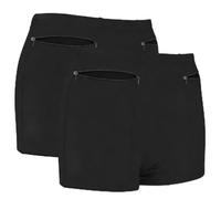 LUWOO Mutandine da donna, biancheria intima da viaggio con cerniera mutandine da donna, confezione da 2 (nero), Nero , L