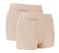 LUWOO Mutandine tascabili da donna, biancheria intima da viaggio con tasca segreta, mutandine da donna, confezione da 2, Marrone chiaro, XL