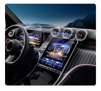 LUWU 2 Pezzi Compatibili con Mercedes-Benz Classe C W206 GLC X254 2021-2025 (Navigazione 12,3 Pollici + Pannello Strumentale 11,9 pollici) Pellicola Protettiva in Vetro Temperato 9H Durezza