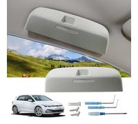 LUWU Porta Occhiali da Sole Auto per VW Golf 8 ID.3 ID.4 Passat b9 / Cuprα Born/Skodα Enyaq IV/Octavia 4 / A-UDI Q4 e-Tron 2020-2025 2026, Golf 8 GTI GTE GTD MK8 Interno Scatola Accessori (Beige)