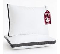 Lux Decor Collection Set di 2 cuscini a soffietto, king size, comodi e traspiranti, per dormire, per dormire, per chi dorme su fianco, schiena e stomaco (soffietti grigi, 45,7 x 91,7 cm)