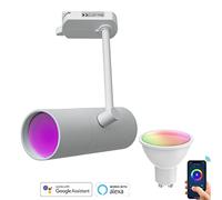 Lux Faretto per Binario Monofase, binario elettrificato monofase, Faretto Track GU10, Dimmerabile, Multicolore RGB, Regolazione Temperatura Luce da 3000K a 6500K CCT, Lampadina Led Smart Inclusa,