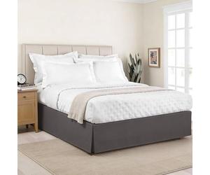 Lux Hotel Mantovana giroletto Sartoriale Classica, Lunghezza 35,5 cm, Plissettata, King Size, Grigio