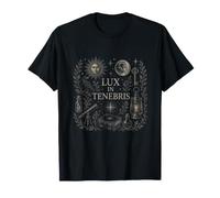 Lux in Tenebris Gotico Latino Design Maglietta