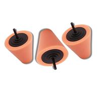 Lux Metal - 3 tamponi in Spugna Arancio SOFT per lucidatura Ruote Cerchi in Lega, Fai da Te,banco da Officina,Cono lucidatura,Spugna per lucidare