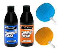 Lux Metal - Chrome Polish Lucidante per Cromature 250 Gr Pasta abrasiva lucidatura ideale per cromo rimuovi graffi impurità ossido ruggine lucida auto carrozzeria moto barca (2 Polish + Sfere)