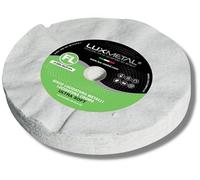 Lux Metal Disco Lucidatura Ultra Soft 200 mm In Cotone Flanella Dischi Per Lucidare A Specchio Alluminio Cromature Metalli Acciaio Inox Ruota Lucidante Mola Ottone Rame Legno Marmo Plexiglass Argento