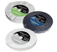 Lux Metal Kit 3 Disco Lucidatura 200 mm (FL-C-J) In Cotone Set Per Lucidare A Specchio Alluminio Acciaio Inox Metalli Dischi Lucidante Cromature Mola Smerigliatrice Ottone Rame Legno Marmo Plexiglass