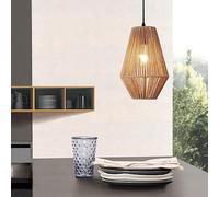 lux.pro Lampada a Sospensione con Paralume a Forma di Nassa Fatto con Corda Lampadario Moderno Lampada da Soffitto Cavo fino a 140 cm - Beige