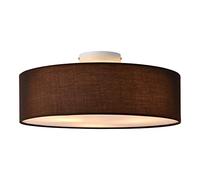 lux.pro Lampada da Soffitto con Paralume Cilindrico Rivestito in Tessuto Traslucido Plafoniera Rotonda AxØ 12x45 cm con 3 Fonti Luce per Soggiorno Sala Camera da Letto - Marrone