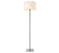 lux.pro Lampada da Terra Alta 152 cm con Piantana Dritta con Paralume Bianco Cilindrico con Taglio Poligonale Lampada a Stelo in Metallo Cromato