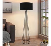 lux.pro - Lampada da Terra - Altezza 155 cm - Piantana con Paralume Cilindrico in Tessuto Lampada a Stelo in Metallo - Antracite/Nero