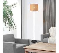 lux.pro Piantana Lampada da Terra Alta 154 cm Lampada a Stelo Diritto Nero Piantana Classica con Paralume Cilindrico Traforato Beige
