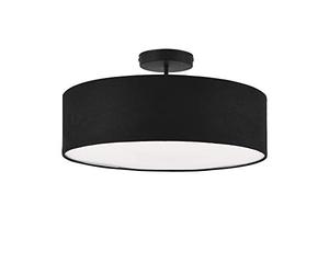 lux.pro Plafoniera Rotonda a 3 Fonti di Luce Lampada da Soffitto con Paralume Cilindrico in Tessuto Organza Nero Lampada per Salotto Camera da Letto