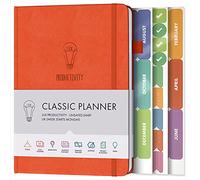 LUX Productivity Planner UNDATED - Miglior diario non aggiornato (organizzatore) con programma giornaliero e diario di riflessione (arancione)