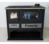 Lux, stufa a legna, con forno da cucina con vetro, Prometey 11 KW, Praktik
