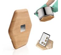 LUXANCO Sottopentola Magnetico con Leggio per Tablet e Supporto Telefono - Legno Ideale per Pentole induzione - Sottopentola per Induzione