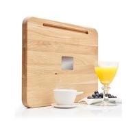 LUXANCO Tagliere da Cucina in Legno di Quercia FSC 100% - Tagliere Grande Professionale con Supporto per Tablet - Tagliere per Aperitivo, Spianatoia e Vassoio Elegante (42 x 30 x 2,5cm)