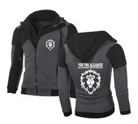 Luxaros Felpa con Cappuccio Uomo World of Warcra-ft, Giacca con Zip Intera e Tasche, Felpe a Manica Lunga Cappotti Adolescenti Regalo, Estiva(Gray,XL)