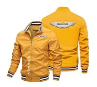 Luxaros Giacca da Uomo Foderata A.s.t.o.n M.a.r.ti.n, Jackets da Moto Colletto Alla Coreana, AntiVen.to Top adatti per il Autunno Inverno, leggero(Yellow,XL)