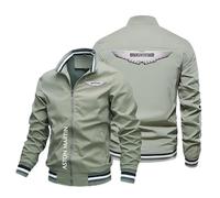 Luxaros Giacca da Uomo Foderata A.s.t.o.n M.a.r.ti.n, Jackets da Moto Colletto Alla Coreana, AntiVen.to Top adatti per il Autunno Inverno, leggero(Green,M)