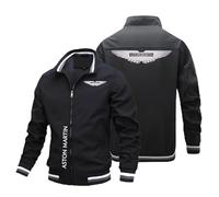 Luxaros Giacca da Uomo Foderata A.s.t.o.n M.a.r.ti.n, Jackets da Moto Colletto Alla Coreana, AntiVen.to Top adatti per il Autunno Inverno, leggero(Black,XL)