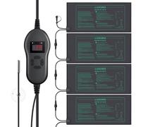 Luxbird Tappetino riscaldante con termostato, 4 tappetini riscaldanti con 1 controller, 30 Watt, controllo uno a molti, impermeabile IP67, dimensioni del tappetino 52,7 x 25,4 cm