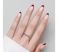 Luxbon Press On Nails con colla per unghie No-Cure e kit di strumenti - Colla corta per mandorle sulle unghie French Manicure Soft Gel Nail Tips 25-30 pezzi, marrone rossiccio