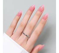 Luxbon Short Almond False Press On Nails con colla per unghie No-Cure e kit di strumenti - Punte in gel morbido acrilico 25-30 pezzi, unghie finte riutilizzabili, Royal Rose