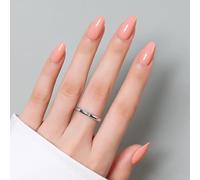 Luxbon Short Almond Press On Nails con colla per unghie No-Cure e kit di strumenti - False Soft Gel Tips 25-30pcs Full Size Set, unghie finte riutilizzabili, fard alla lavanda