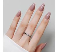 Luxbon Short Press On False Nails con colla per unghie No-Cure e kit di strumenti - Stick acrilico alla mandorla sulle unghie Soft Gel Tips 25-30pcs Full Size Set, unghie finte riutilizzabili, nude