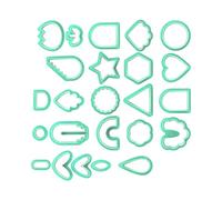 LUXBUT Premium Polymer Clay Earring Cutter Set - 24 Pieces for Jewelry Crafting, Emerald Green