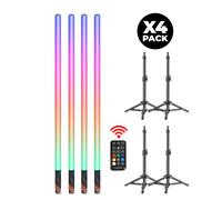LUXCEO 85 cm 4 pezzi LED luce d'atmosfera 3 W telecomando luci d'atmosfera RGB illuminazione che cambia colore per bar festa decorazioni natalizie. 4pcs