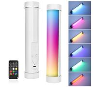 LUXCEO Bacchetta di luce portatile, multicolore RGB LED video per fotografia, 2000 mAh, mini stick ricaricabile per riprese video, luci professionali a tubo con magnetico per Vlog, TikTok (bianco)