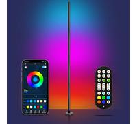 luxceo Lampada da Terra LED Dimmerabile, Lampadaire Hue RGBIC con Controllo APP,Lampadaire Neon Staccabile,320 Modalità scena,per Soggiorno,Camera da Letto,Feste, Cortometraggi Video