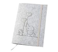 luxdag Custodia per quaderni a U con elastico in feltro (colore e ricamo a scelta), custodia per libretto di esame dei bambini e libretto di vaccinazione, organizer - regalo per future mamme e neonati