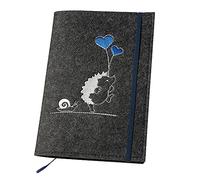 luxdag Custodia per quaderno a U con elastico in feltro (colore e motivo a scelta) - Custodia per libretto di esame dei bambini e libretto di vaccinazione - Organizzatore - Regalo per future mamme e