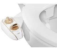 LUXE Bidet NEO 120 Plus, attacco bidet brevettato per sedile WC, cerniere innovative da pulire, facile da installare, autopulente avanzato a 360°, ugello singolo, lavaggio posteriore (oro)