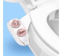 LUXE Bidet, NEO 185 Plus, Attacco bidet brevettato per WC, cerniere innovative da pulire, installazione scorrevole, autopulente a 360°, caldo, doppio ugello, lavaggio posteriore e anteriore, oro rosa