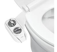 LUXE Bidet NEO 120 Plus, attacco bidet brevettato per sedile WC, cerniere innovative da pulire, facile da installare, autopulente avanzato a 360°, ugello singolo, lavaggio posteriore (cromato)