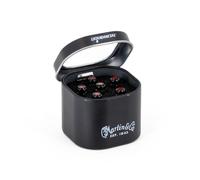 LUXE BY MARTIN® - Perni per ponte per chitarra acustica, nero lucido con intarsio rosso, struttura Liquidmetal® per aumentare il volume e il sostegno, set da 6