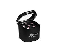 LUXE BY MARTIN Pins per Ponte Chitarra Acustica - Cromo con Intarsio Rosso | Costruzione in Liquidmetal per Maggiore Volume e Sustain | Set da 6