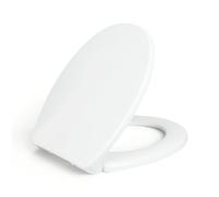 Luxe TS1008R Sedile WC rotondo con chiusura rallentata, cerniere a sgancio rapido e paracolpi antiscivolo (bianco)