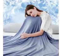 Luxear Coperta Estiva Refrigerante Letto, Arc-Chill 3.0 Q-Max>0.5 Cooling Blanket Coperta Rinfrescante per l'estate, Tessuto Traspirante Leggera e Fresca per Divano Letto Viaggi 150x200cm, Blu