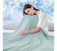 Luxear Coperta Estiva Refrigerante Letto, Arc-Chill 3.0 Q-Max>0.5 Cooling Blanket Coperta Rinfrescante per l'estate, Tessuto Traspirante Leggera e Fresca per Divano Letto Viaggi 150x200cm, Verde