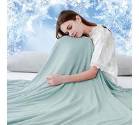 Luxear Coperta Estiva Refrigerante Letto, Arc-Chill 3.0 Q-Max>0.5 Cooling Blanket Coperta Rinfrescante per l'estate, Tessuto Traspirante Leggera e Fresca per Divano Letto Viaggi 150x200cm, Verde