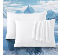 Luxear Federa di Raffreddamento Arc-Chill, 40x80 cm Giappone Arc-Chill Q-Max>0,5 Fibra di Raffreddamento Federa Estiva Super Morbida Antistatico e Traspirante Bianco 2 Pack