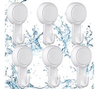 Luxear Ganci Ventosa Bagno 6 Pezzi Gancio Ventosa Senza Foratura per Asciugamani, Gancio Appendini, Appendi Aaccappatoio Resistenti per Cucina Bagno Parete Doccia Vetro Piastrelle, Bianco