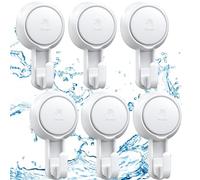 Luxear Ganci Ventosa Bagno 6 Pezzi, Senza Foratura e Senza Ruggine Impermeabile Gancio a Ventosa per Piastrelle, Ganci Appendiabiti Super Portante da 5KG, Ganci da Parete per Porta e Cucina